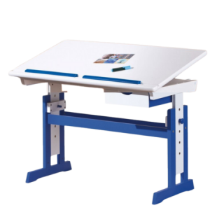 Rostoucí psací stůl Halmar Paco 2 109x55x63-88 cm bílomodrý  - Bílá pracovní deska