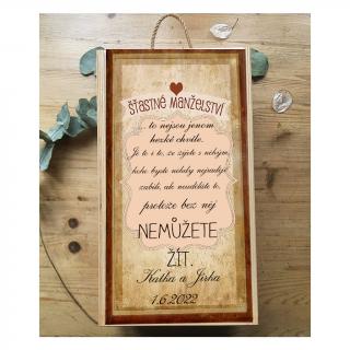 K výročí svatby, vtipná kazeta na víno s citátem ke svatbě:) ♥