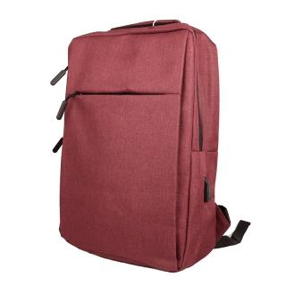 Červený batoh Minissimi na notebook, formát A4 s USB, kabinové zavazadlo