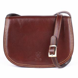 Crossbody kožená kabelka no. 49 tmavěhnědá