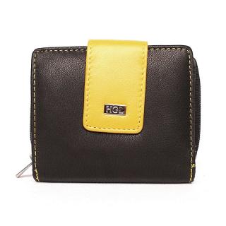 Dámská dvouoddílová kožená peněženka HGL no. 4513 + RFID černo-žlutá | KabelkyproVas.cz