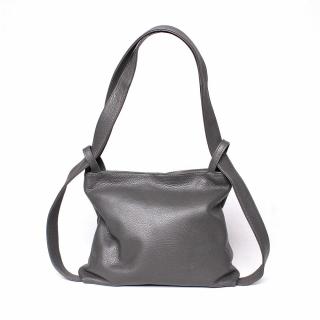 Dámská kabelka a batoh v 1 - kožená kabelka na rameno a batoh 42 šedá | KabelkyproVas.czlek