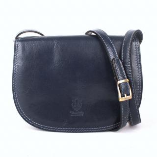 Dámská kožená crossbody kabelka no. 49 tmavěmodrá | KabelkyproVas.cz