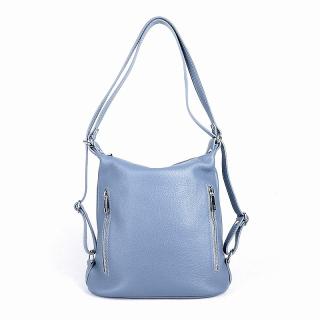 Dámská kožená kabelka na rameno a batoh v 1 7712 džínově modrá