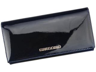 Dámská lesklá hladká kožená peněženka Gregorio SH-106 + RFID tmavěmodrá | KabelkyproVas.cz