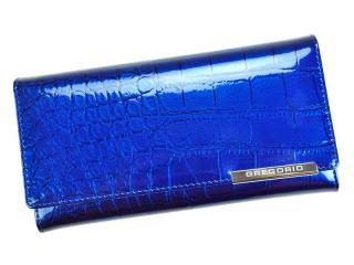 Dámská lesklá kožená peněženka Gregorio BC-100 modrá | KabelkyproVas.czek