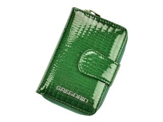 Dámská lesklá kožená peněženka Gregorio GF115 zelená
