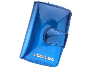 Dámská lesklá kožená peněženka Gregorio SH115 modrá | KabelkyproVas.cz
