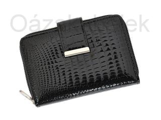 Dámská lesklá kožená peněženka Jennifer Jones 5198 černá | KabelkyproVas.cz