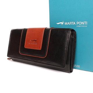 Dámská luxusní kožená peněženka Marta Ponti no. B530 černo-hnědá | KabelkyproVas.cz