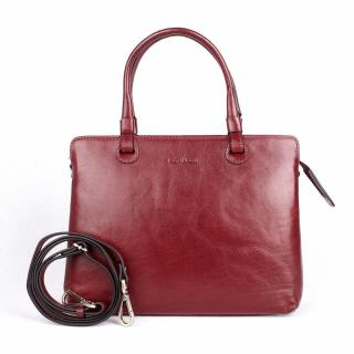 Elegantní luxusní kožená kabelka do ruky Gianni Conti 661 tmavěčervená