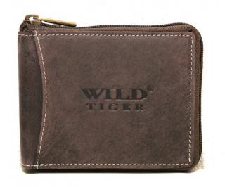 Kožená pánská peněženka Wild Tiger tmavěhnědá (celozipová)
