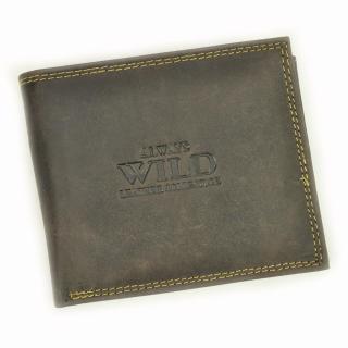 Kožená peněženka Always Wild N992-CHM + RFID tmavěhnědá
