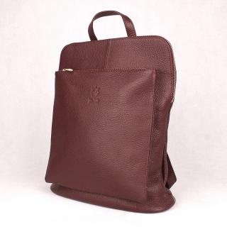 Kožený batoh/crossbody kabelka 7750 o obsahu cca. 7 l vínový