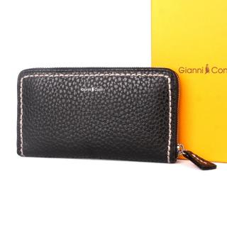 Luxusní celozipová kožená peněženka Gianni Conti 2868 černá