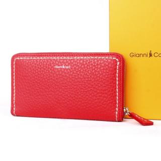 Luxusní celozipová kožená peněženka Gianni Conti 2868 tmavěkorálová