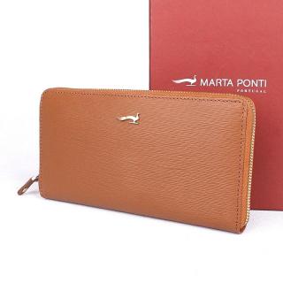 Luxusní celozipová kožená peněženka Marta Ponti P002 hnědá