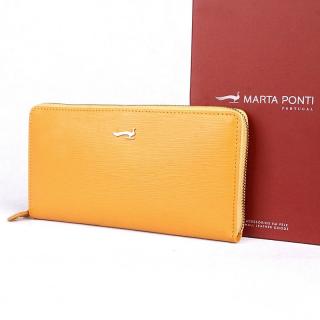 Luxusní celozipová kožená peněženka Marta Ponti P002 hořčicová