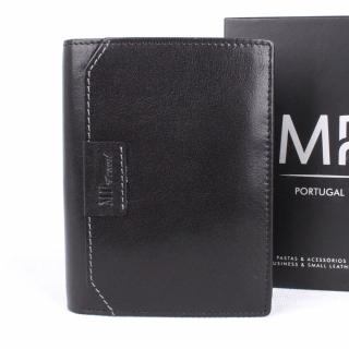 Luxusní hladká kožená peněženka Marta Ponti no. B637R + RFID černá