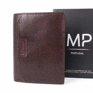 Luxusní hladká kožená peněženka Marta Ponti no. B637R + RFID tmavěhnědá