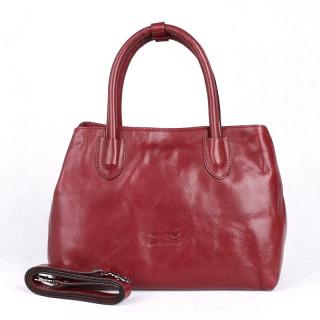 Luxusní střední dámská kabelka do ruky Marta Ponti no. 6093 tmavěčervená