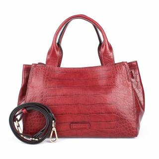 Luxusní střední kožená kabelka do ruky Gianni Conti 15 tmavěčervená