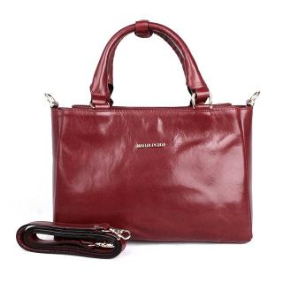 Luxusní tříoddílová dámská kabelka do ruky Marta Ponti no. 6204 tmavěčervená