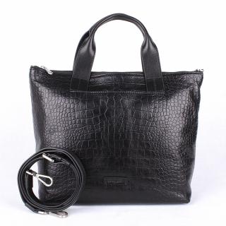 Luxusní velká kožená shopperbag kabelka do ruky Gianni Conti 14 černá