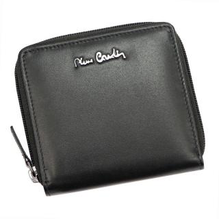 Malá kožená celozipová peněženka Pierre Cardin černá