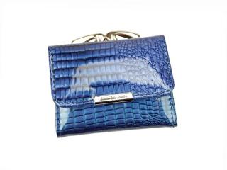 Malá lesklá kožená peněženka Jennifer Jones 5287 modrá