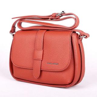 Malá pevná crossbody kabelka David Jones CM6871 cihlově hnědočervená