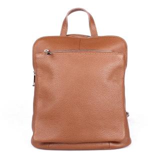 Malý/střední hnědý kožený batoh/crossbody kabelka no. 210, obsah cca. 5l