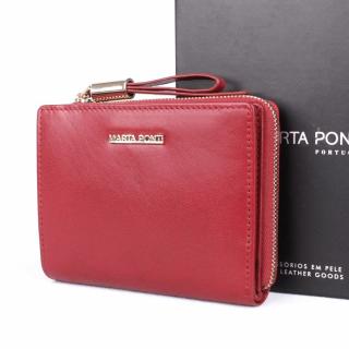 Menší kožená luxusní peněženka Marta Ponti no. 804 tmavěčervená