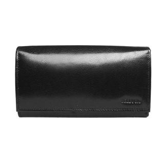Mírně lesklá kožená peněženka BELLUGIO (ZD-02R-063) černá