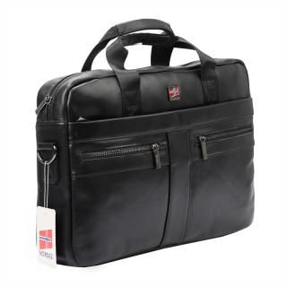 Pánská kožená business taška (aktovka) Nordee no. S134B černá na notebook | KabelkyproVas.cz