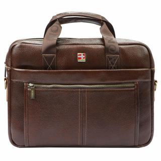 Pánská kožená business taška (aktovka) Nordee no. S137 tmavěhnědá na notebook | KabelkyproVas.cz