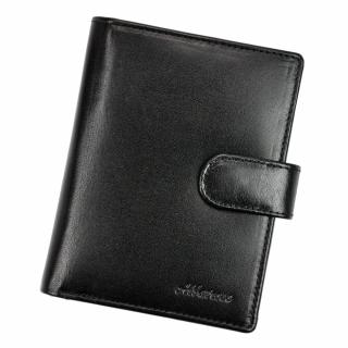 Pánská kožená peněženka Allbatross 02 s upínkou + RFID černá | KabelkyproVas.cz