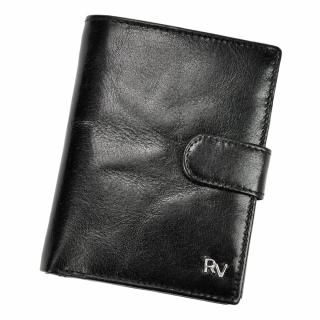 Pánská kožená peněženka Rovicky RV-278-9 s upínkou + RFID černá | KabelkyproVas.cz