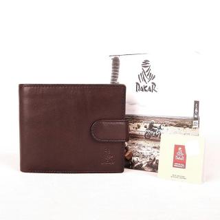 Pánská kvalitní hladká kožená peněženka DAKAR no. 1005 tmavěhnědá