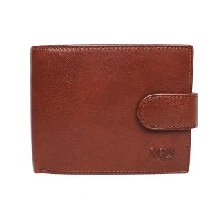 Pánská malá luxusní hladká kožená peněženka Marta Ponti no. B201R + RFID hnědá | KabelkyproVas.cz