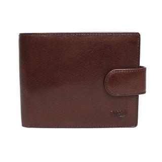 Pánská malá luxusní hladká kožená peněženka Marta Ponti no. B201R + RFID tmavěhnědá | KabelkyproVas.cz