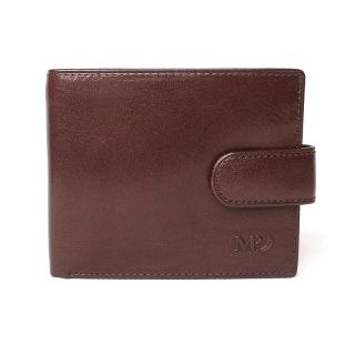 Pánská malá luxusní hladká kožená peněženka Marta Ponti no. B357R + RFID tmavěhnědá | KabelkyproVas.cz