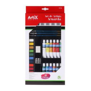Akvarelové barvy Artix Paints sada pro začátečníky (31ks)