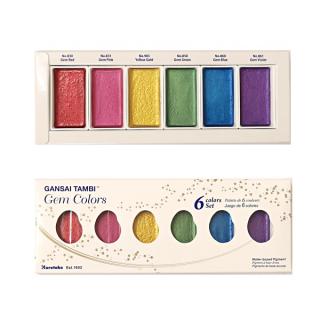 Akvarelové barvy Gansai Tambi Pearl Colors sada perleťová 2 (6ks)