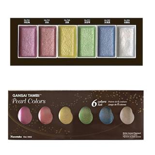 Akvarelové barvy Gansai Tambi Pearl Colors sada perleťová (6ks)