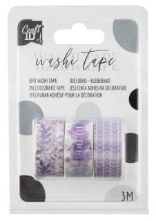 Dekorační lepicí páska - Washi pásky, 3 m - fialové
