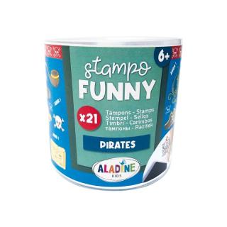 Dětská razítka Aladine Stampo Funny, 21 ks - Pirát