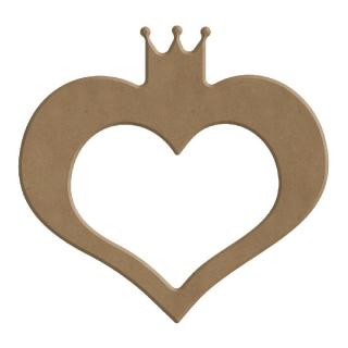 Dřevěné výřezy k dekoraci Gomille, Princezny varianta: Srdce s korunkou, 10x10cm