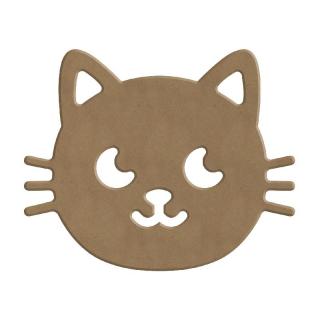 Dřevěný výřez k dekoraci Gomille - Kočky varianta: Kočička, hlava, 13x10cm