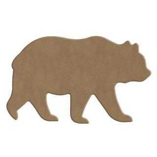 Dřevěný výřez k dekoraci Gomille, Zvířata ze ZOO varianta: Medvěd, 14x9cm